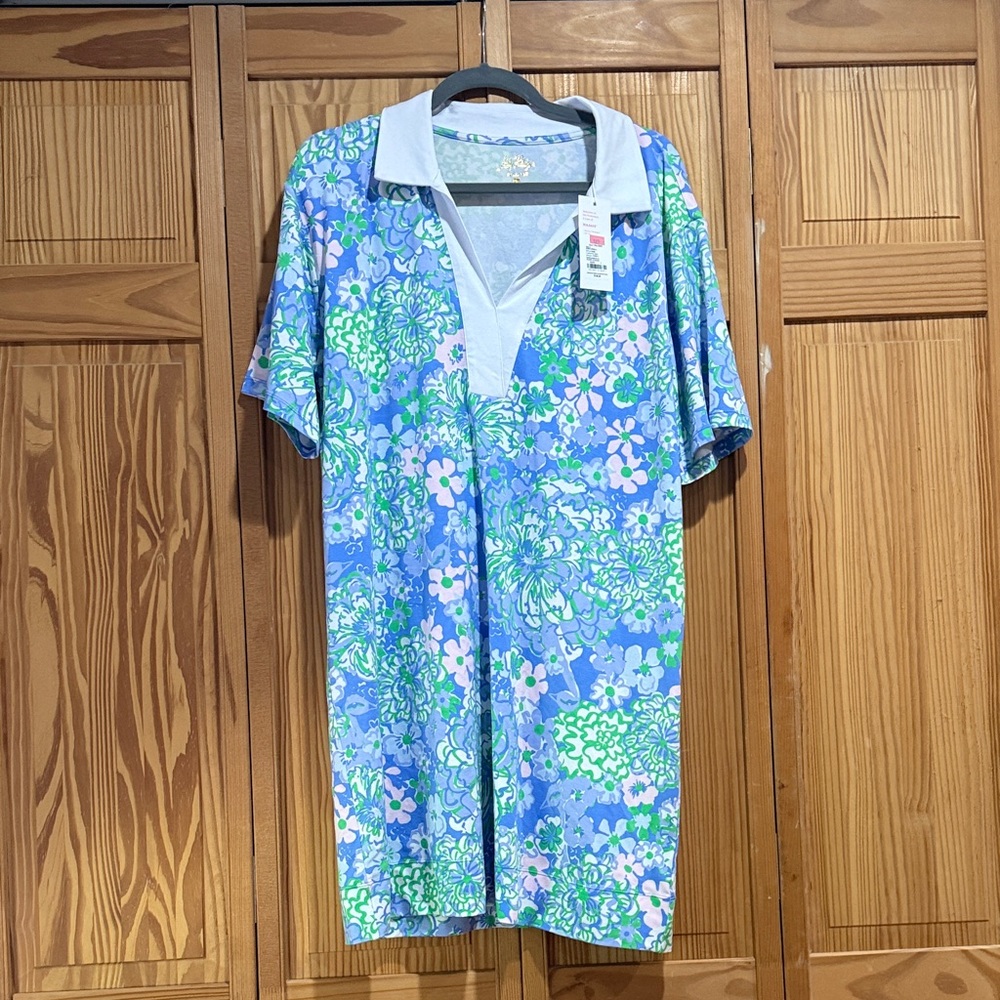 Floral Blue and Green womans tshirt dress